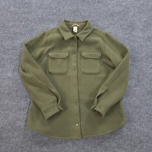 Duluth Trading Jacket Womens M Green Reverse Wool Shirt Jac Shacket Utility